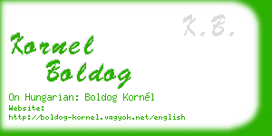 kornel boldog business card
