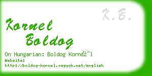 kornel boldog business card